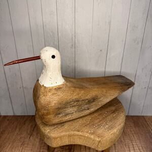 Wood Bird Sitter Sand Piper Home Decor Rustic Art Nature Lover Bird Lover NeW